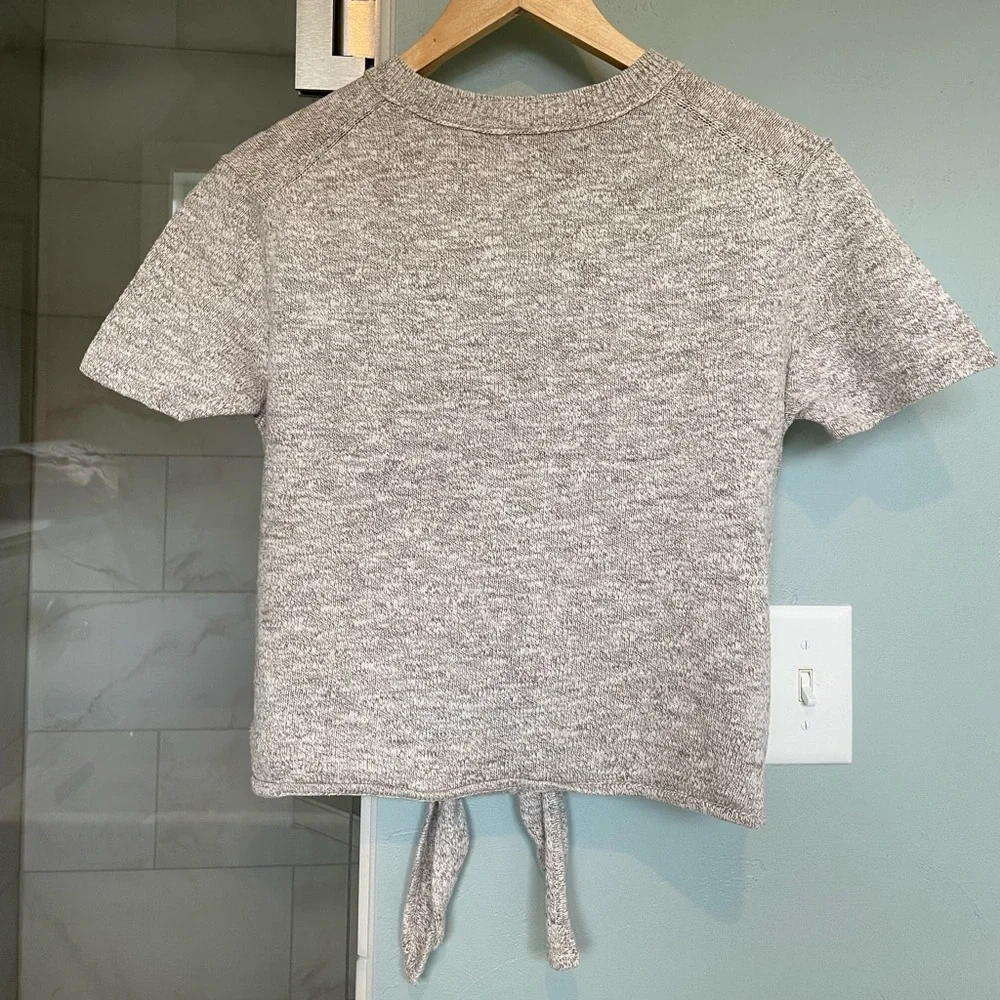 Madewell Tie Front Short Sleeve Sweater M - Picture 8 of 9